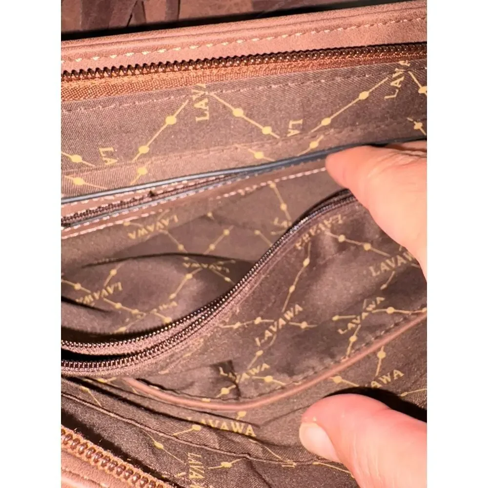 Women's‎ Lavawa Vegan Leather Fringe Bag Small Crossbody Western Boho Festival